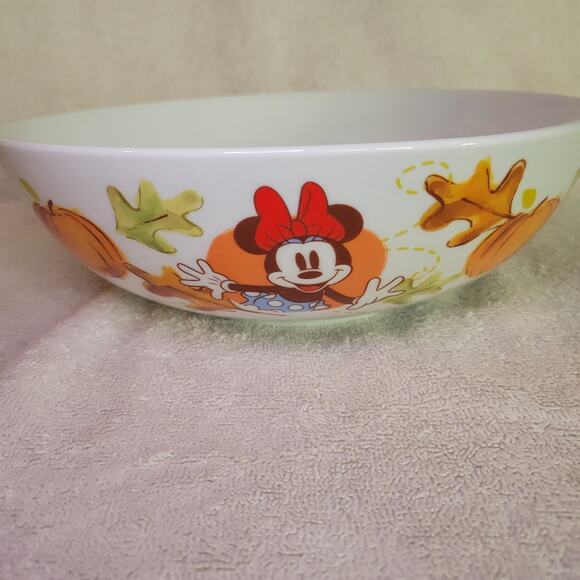 Disney Mickey & Minnie Serving Bowl Autumn Fall Large Salad Pasta Popcorn NEW - Picture 7 of 10
